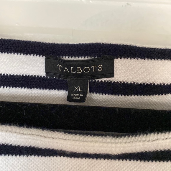 Black & White Striped Talbots Casual Dress Size XL Barely Worn - Picture 6 of 6